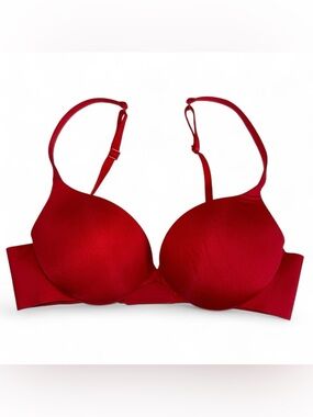 SKIMS Womens 34B Red Push Up Bra Smooth Cup Underwire